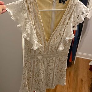 White lace Cute Romper